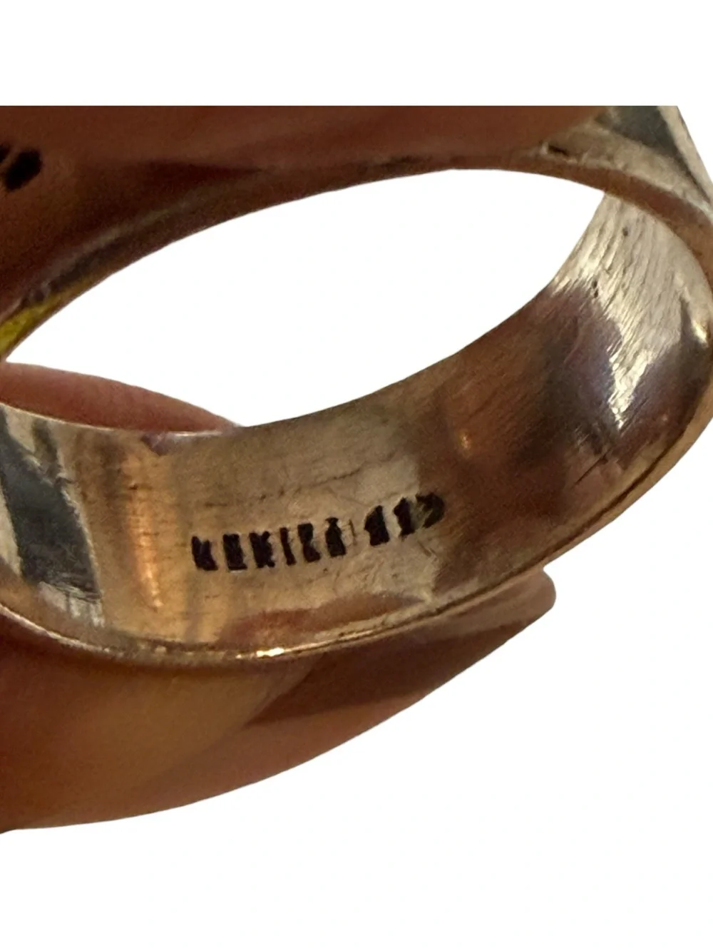 Vintage Footprints 925 Sterling Silver Wide Band Ring, size 9.5, Unisex - Picture 3 of 8
